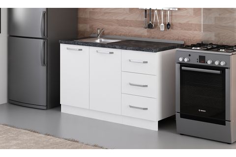 MİNAR 135 CM MUTFAK DOLABI BEYAZ 135-B2-ALT MODÜL