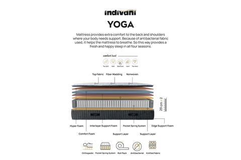 İNDİVANİ YOGA YATAK, 90X190