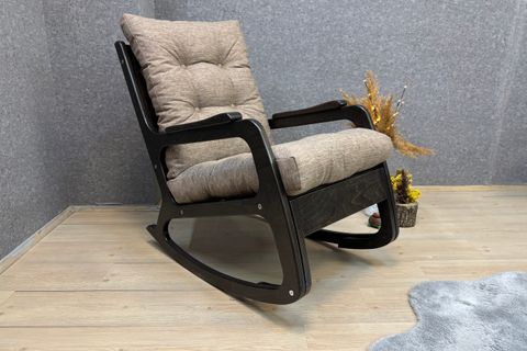 KONTES SALLANAN SANDALYE, KETEN KAHVE, WENGE SİYAH