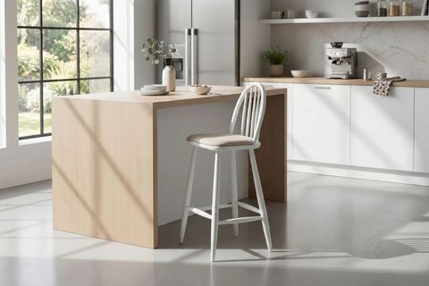 LAURA AHŞAP BAR SANDALYESİ, BEYAZ