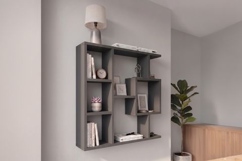 ENDA HOME YEGANE ÇİFT KULLANIMLI DUVAR RAFI ANTRASİT