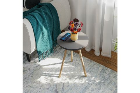 YURİ YUVARLAK YAN SEHPA, ANTRASİT