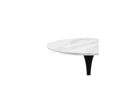 TULİP MASA, BEYAZ MERMER, SİYAH AYAK, 90X90