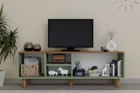 BOHEM SERİSİ NATURA PVC HASIR DESEN TV ÜNİTESİ, NATURA YEŞİL