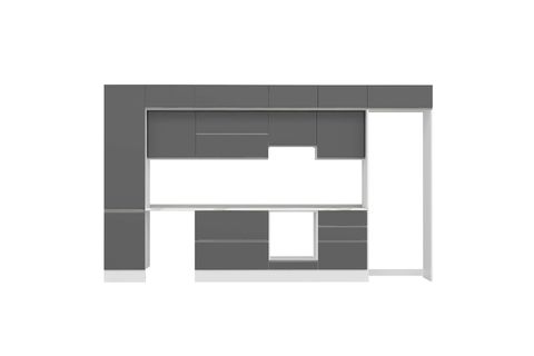 ALVİNKA 400X240 CM MUTFAK DOLABI, MBB E90B50S60 1 ANTRASİT MDF