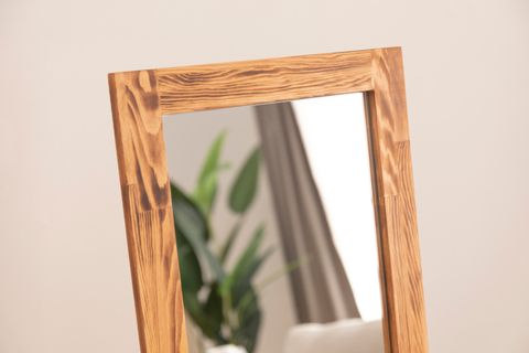DFN WOOD DOĞAL AHŞAP DEKORATİF AYAKLI BOY AYNASI, 160X60