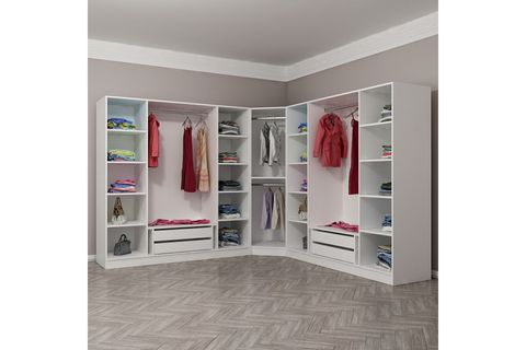 KALE MENTEŞELİ DOLAP 121, 6+ KAPAKLI BEYAZ 190 CM