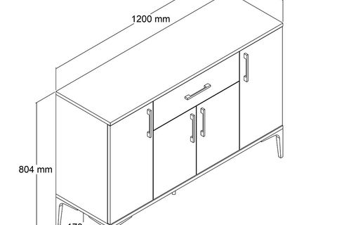 TANMOB MELİS MDL0302 ÇOK AMAÇLI DOLAP, 4 KAPAKLI ÇEKMECELİ, ÇAM