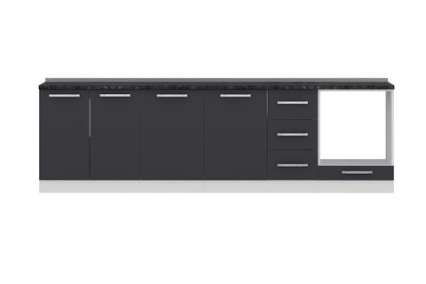 MİNAR 280 CM MUTFAK DOLABI BEYAZ ANTRASİT 280-A6-ALT MODÜL