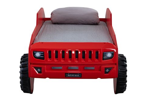 JEEP ARABALI YATAK, KIRMIZI, 90X190
