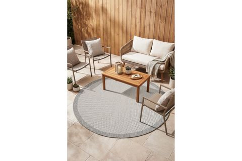 FRESCO ANTRASİT EKRU SİSAL DAİRE HALI 23745D, 200X200