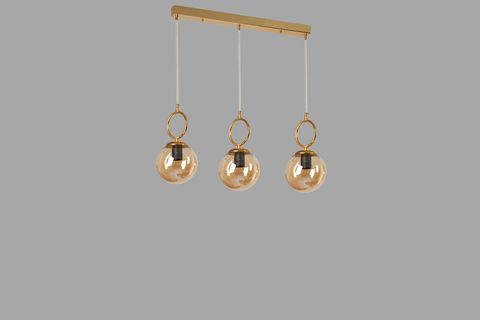 MORİNO ÜÇLÜ SIRALI SARKIT, GOLD BAL CAMLI