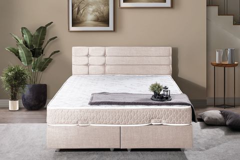 VİYANA BAZA BAŞLIK LETTO YATAK SETİ, KREM, 140X190