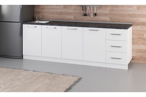 MİNAR 245 CM MUTFAK DOLABI BEYAZ 245-B3-ALT MODÜL