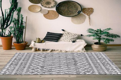 JUNGLE HALI BOHO İSKANDİNAV MODEL GRİ RENK DEKORATİF HALI 80X150