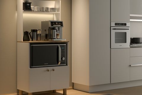 NORA BOHEM LEDLİ ÇOK AMAÇLI KAHVE KÖŞESİ DOLABI, MİKRODALGA FIRIN DOLABI
