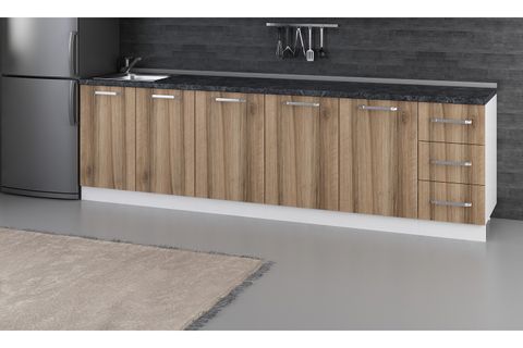 MİNAR 280 CM MUTFAK DOLABI BEYAZ DORE 280-D1-ALT MODÜL