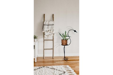 HÜMAS DEKORATİF METAL FLAMİNGO FİGÜRLÜ SİYAH SALON BALKON BAHÇE SAKSILIK ÇİÇEKLİK 105 X 60 CM