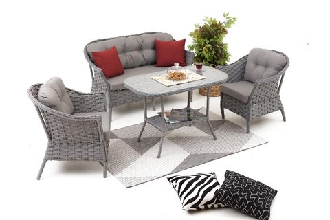 KARDELEN RATTAN İKİLİ OTURMA GRUBU, GRİ