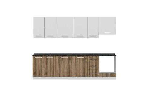 MİNAR LOTUS 290 CM MUTFAK DOLABI BEYAZ DORE 290-D5