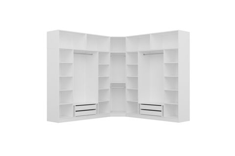 KALE MENTEŞELİ DOLAP, 6+ KAPAKLI, BEYAZ, 235 CM