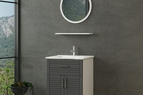VERA BANYO DOLABI 65CM AY2K1Ç+1YA1R+ETJ BEYAZ ANTRASİT
