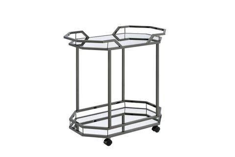 PİLAR SİYAH METAL CAM SERVİS ARABASI