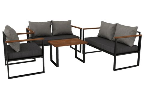 WOODESK NATURE İKİLİ BAHÇE TAKIMI, GRİ,CPT5511-130