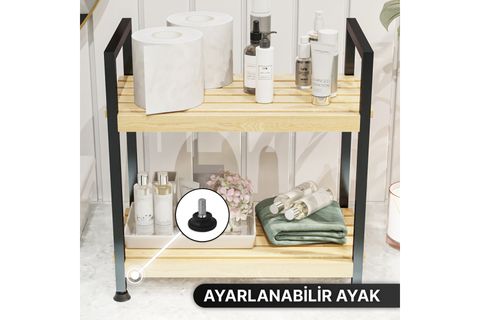 MUTFAK DÜZENLEYİCİ RAFLI ORGANİZER, 6 KANCALI