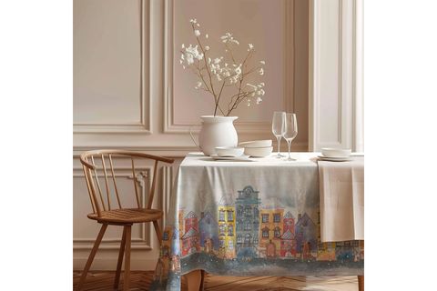 KIŞ ŞEHRİ PAMUK MASA ÖRTÜSÜ, MSAORT0062 150X250 CM