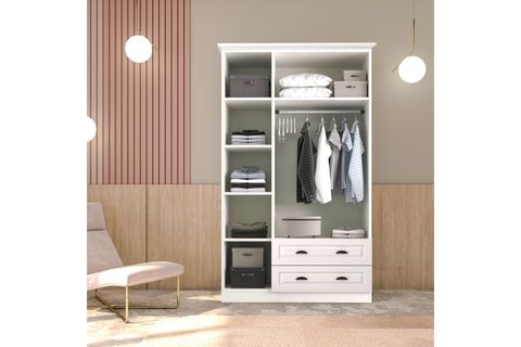 KNİDOS GARDIROP, 3 KAPAK 2 ÇEKMECE, BEYAZ, 210 CM