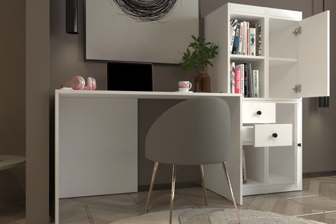 MODÜLER ÇALIŞMA MASASI, AÇIK RAF 2 KAPAKLI