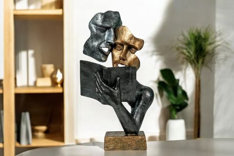 KİTAP OKUYAN MASK BİBLO, GOLD GÜMÜŞ ESKİTME