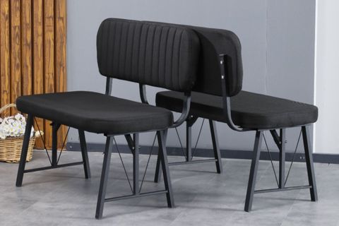 LAJMY EFES SABİT MUTFAK MASA TAKIMI, 2 SIRTLI BENCH, SİYAH, 70X110