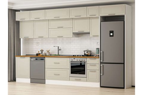 ALVİNKA 390X240 CM KLASİK MEBRAN MUTFAK DOLABI, MB E90S60S40 1 MEBRAN KUMTAŞI SUNTALAM