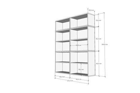 LEKSA RAFLI KİTAPLIK 130 CM BEYAZ KTP-1263