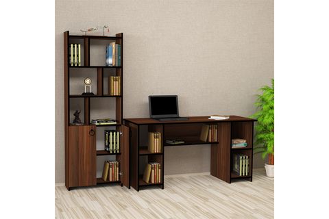 KALENDER DEKOR AVEL TWİNS MAYRA BİLGİSAYAR VE ÇALIŞMA MASASI TAKIMI, CEVİZ, 145 CM, AVTM05