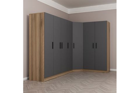 MİNAR KALE GARDIROP 13,  7 KAPAKLI,  ANTRASİT