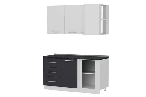MİNAR 155CM KÖŞE MUTFAK DOLABI BEYAZ ANTRASİT K155A2