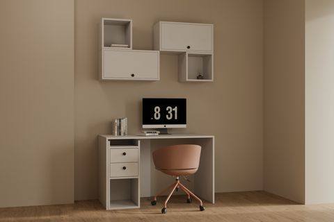 MÜSEL MODERN ÇALIŞMA MASASI, 2 KAPAKLI 2 ÇEKMECELİ