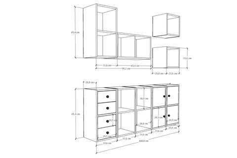 BK ÇOK AMAÇLI DOLAP, 4 KAPAK 4 ÇEKMECELİ, KBR