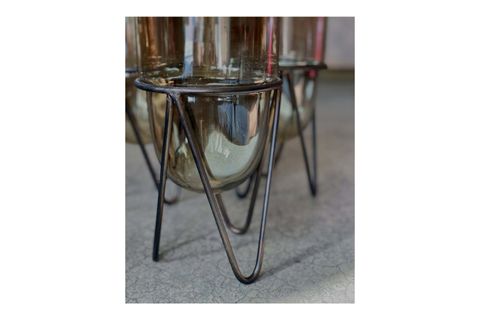 DEKORATİF METAL STANDLI CAM SÜTUN MUMLUK