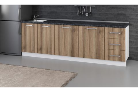 MİNAR 255 CM MUTFAK DOLABI BEYAZ DORE 255-D1-ALT MODÜL
