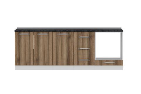 MİNAR 230 CM MUTFAK DOLABI BEYAZ DORE 230-D6-ALT MODÜL