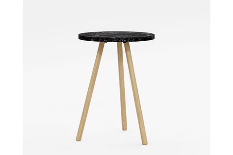 YURİ YUVARLAK YAN SEHPA, SİYAH