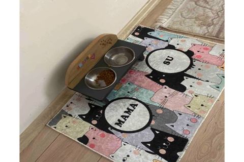 ECO CONCEPT, KEDİ DESENLİ PASPAS, RENKLİ KEDİLER MAMA PASPASI, KEDİ PASPASI, SU MAMA PASPASI 45X70 CD01