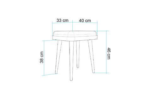 VİNA MİNİ TABURE, SEDEF KREM LACİVERT