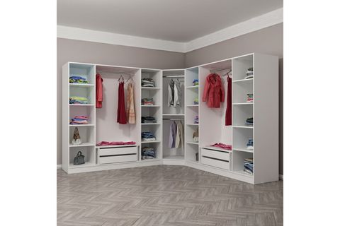 KALE MENTEŞELİ DOLAP 123, 6+ KAPAKLI BEYAZ 210 CM