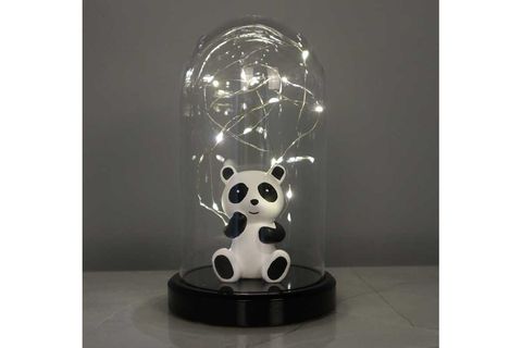 IŞIKLI LAMBA, PANDA FİGÜRLÜ, SİYAH