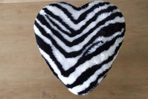 KALP PELUŞ PUF, ZEBRA DESEN